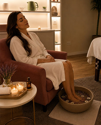Spa dos pés mais massagem corporal e facial